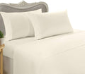 Luxurious Ultra Soft Silky 100% Egyptian Cotton Seven (7) Piece Set, Ivory Solid/Plain, Full Size, Includes 4pc Bed Sheet Set & 3pc Duvet Set, 1500 Thread Count