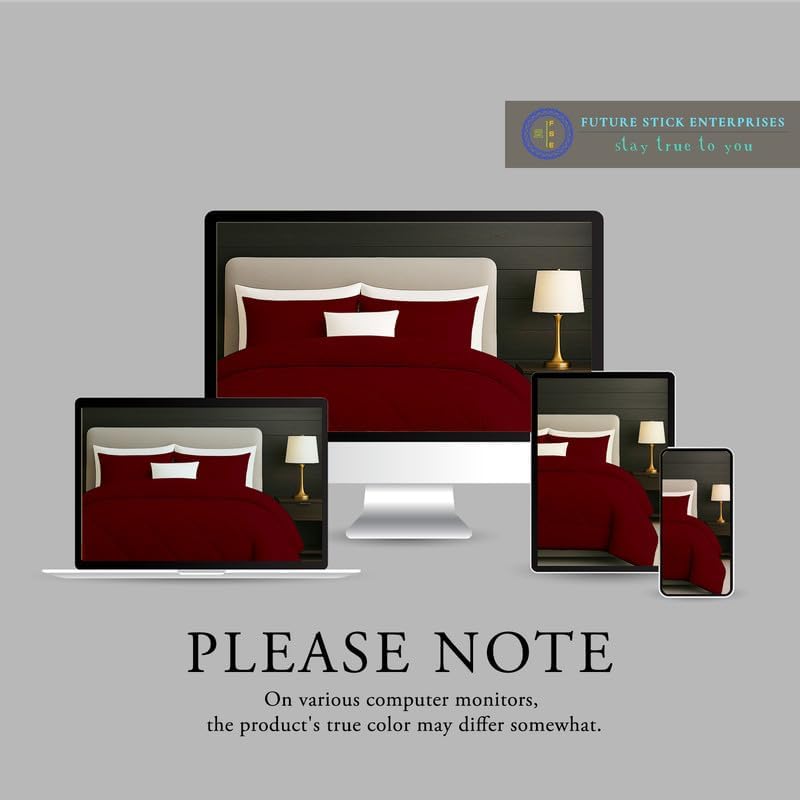 Egyptian Cotton Oversized Queen Size Comforter Sets - Burgundy Color, Soft Lightweight Bed Set, All Season Gray Bedding Sets - 1 Comforter & 2 Pillow case