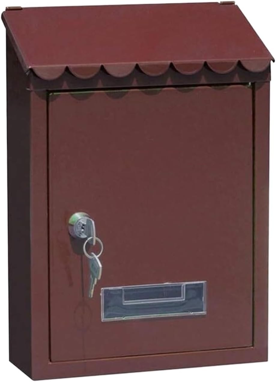 Letterbox Mailbox Dropbox Postbox Outdoor Lockable Metal Mailboxes Wall Mounted Mail Box Post Box with Key for Home Decoration Letter Box Mailboxes Post Box