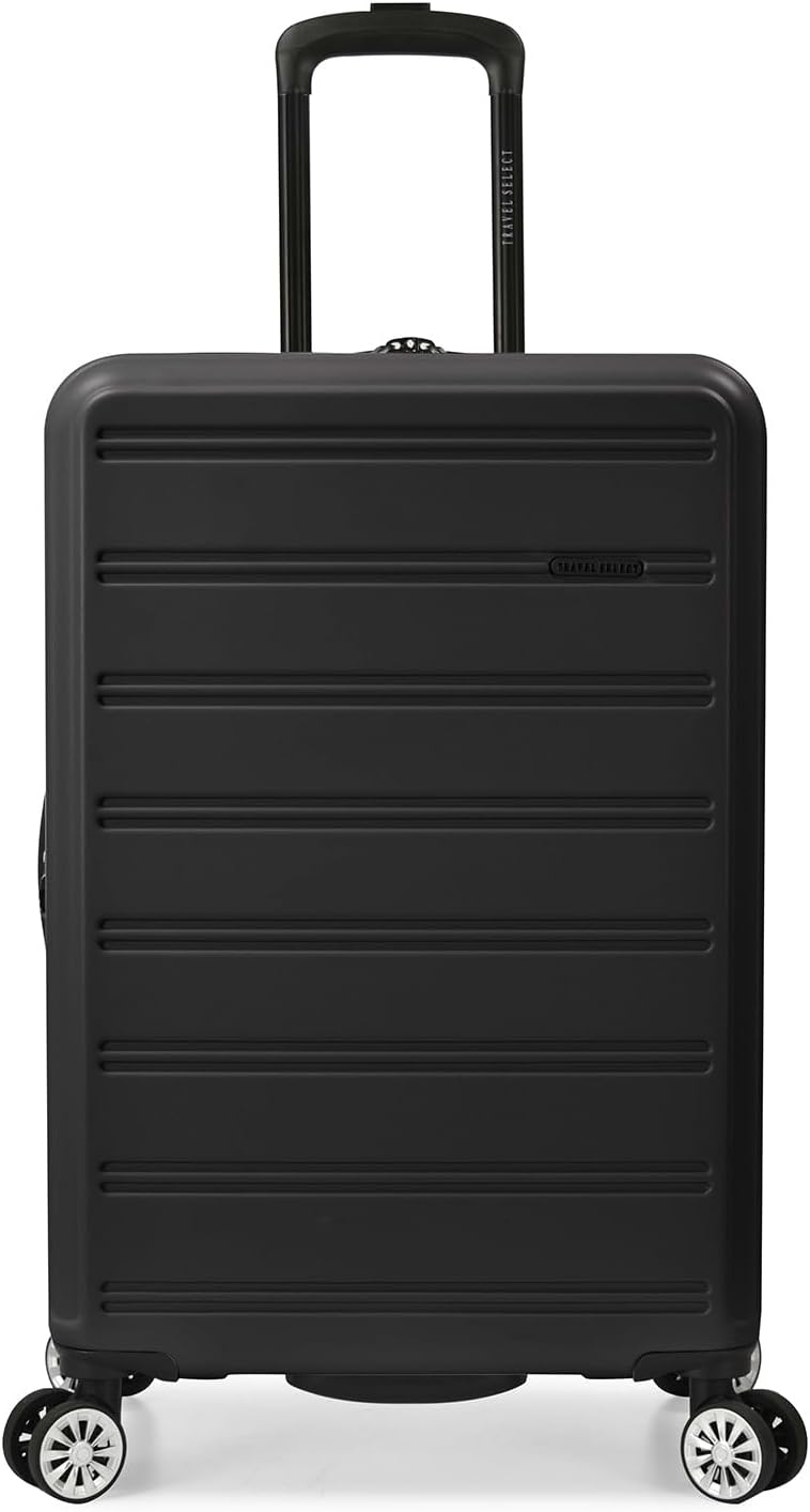 Travel Select Snowcreek Hardside Expandable Spinner Luggage Set w/USB Port, Black, 3-Piece