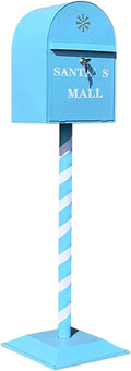 Key Drop Box Wall Mount Mailbox Mailboxes for Outside Wall Mount, Metal Mailbox, Mount Mailbox and in Ground Post kit, Mailbox Post System(Light Blue)