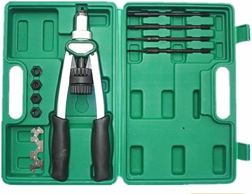 Rivet Gun Kit Rotary 13 Inch Hand Riveters Nut Thread Setting Rivets Heavy Duty System Tool M4-M10