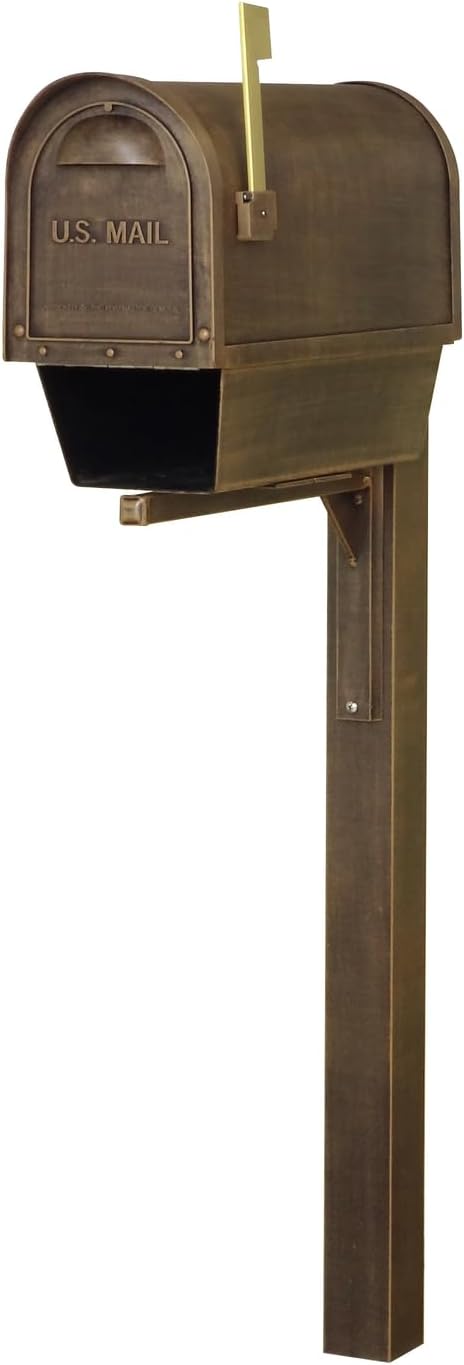 Products Classic Curbside Mailbox with Newspaper Tube, Locking Insert and Wellington Mailbox Post