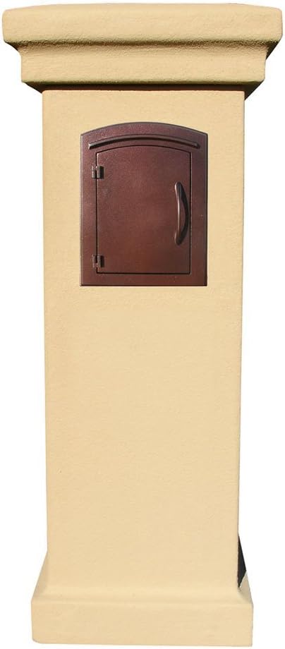 MAN-1400BL Manchester Column Mount Mailbox Plain Door, Black