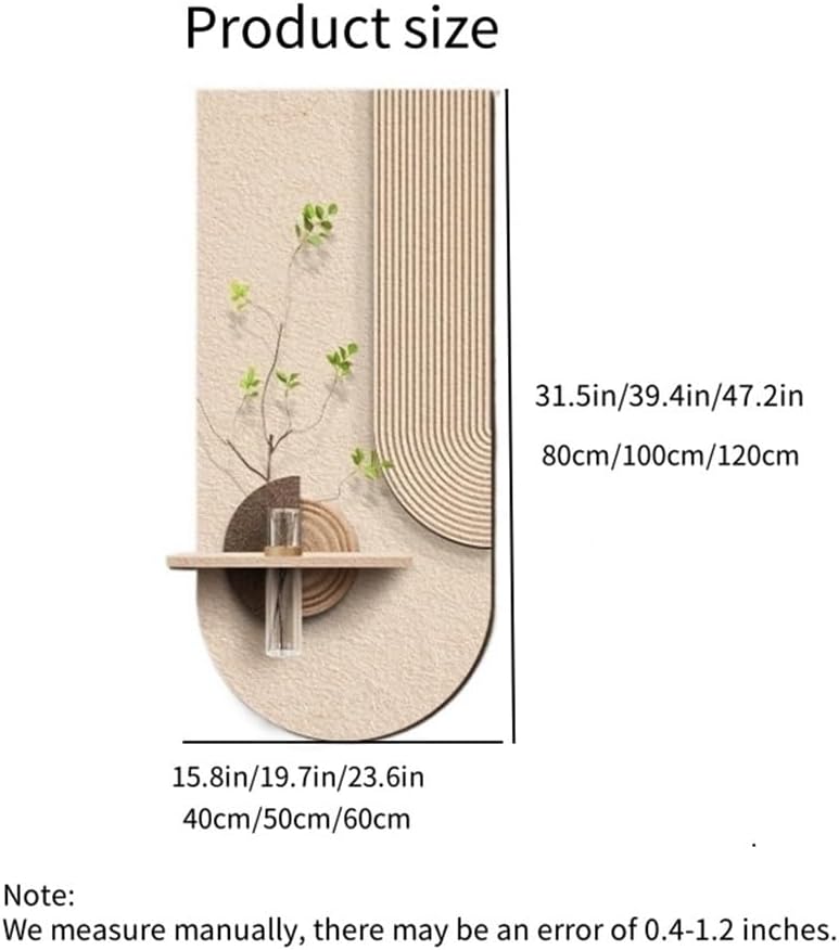 DEWHXSJ Plug-in Power Supply Sandstone Art, LED Painting Wall Decor, Creative Wall Sculpture, Hanging Mural for Living Room, Bedroom(Brown,31.5x15.8in)