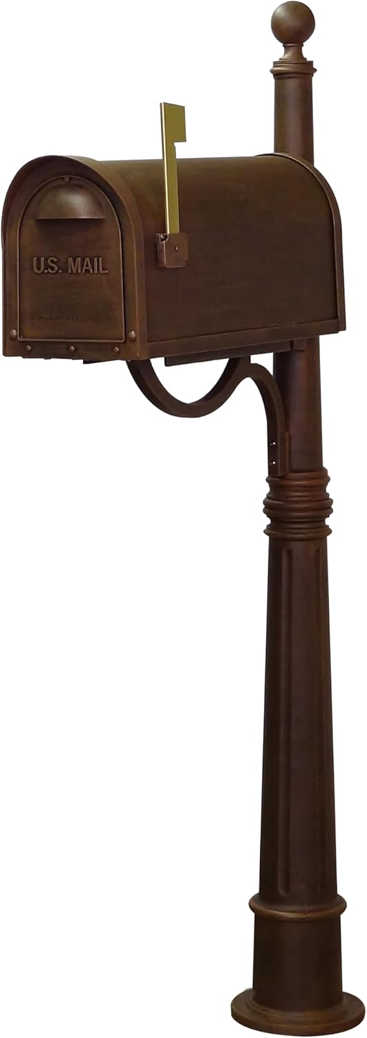Special Lite Classic Curbside Mailbox with Aluminum Post - Copper Mailbox with Ashland Post - SCC-1008_SPK-600-CP