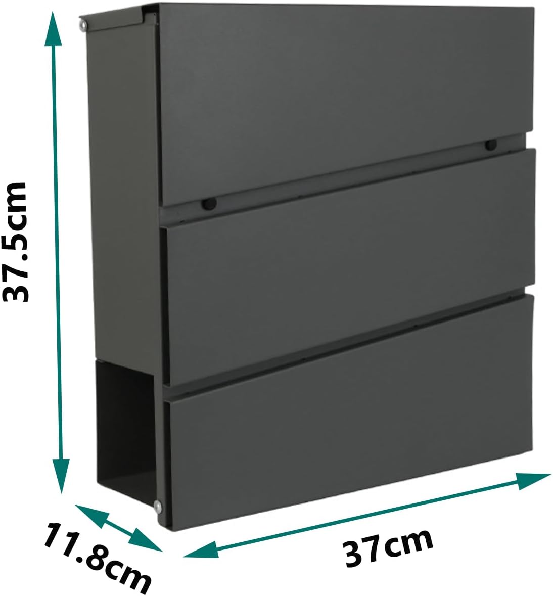 Wall Mounted Locking Mailbox, Large Capacity Metal Mail Box, Key Drop Box with Key Lock, Mailbox Wall Mount, Postbox for Home Office