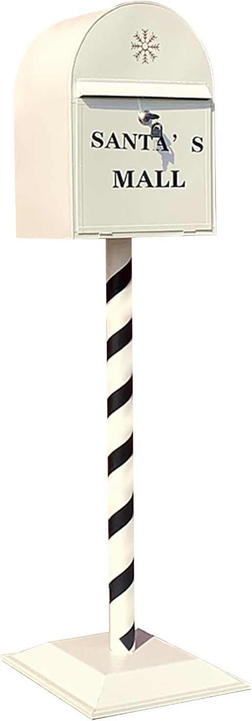 Key Drop Box Wall Mount Mailbox Mailboxes for Outside Wall Mount, Metal Mailbox, Mount Mailbox and in Ground Post kit, Mailbox Post System(White)