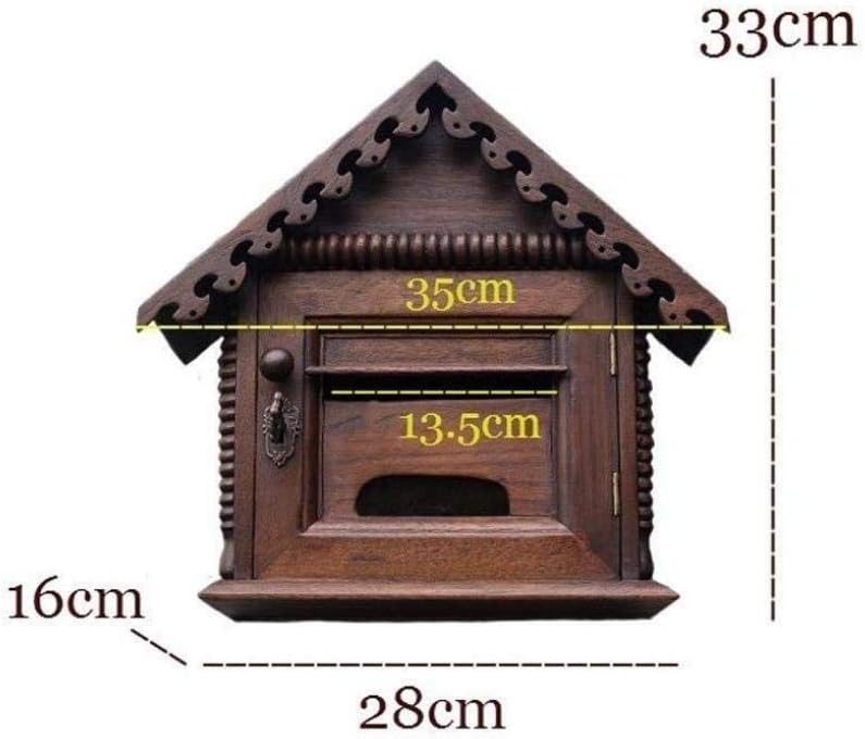 Lockable Wall Mounted Letter Boxes Wooden Mailbox Post Box Wall Hanging Newspaper Storage Shabby Chic Outdoor Decor