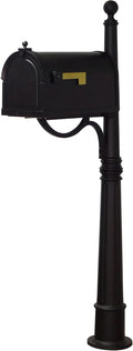 Special Lite Berkshire Curbside Mailbox with Aluminum Post - Black Mailbox with Ashland Post - SCB-1015_SPK-600-BLK