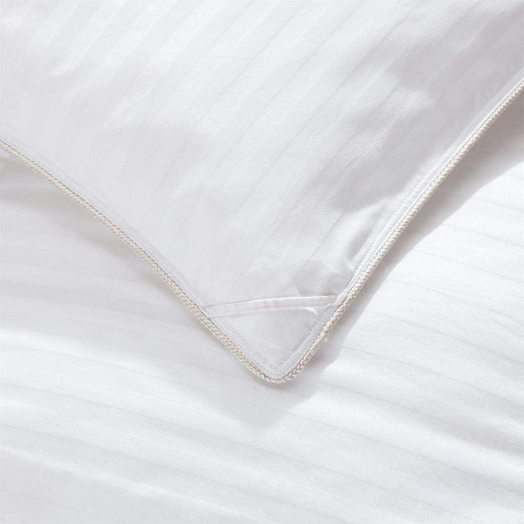 Full/Queen Size Super Luxurious White Damask Stripe 1200 Thread Count Siberian Goose Down Comforter, Baffle Box Design, 100 Percent Egyptian Cotton, 1200 TC, 750FP, 60Oz, White Damask Stripe Style