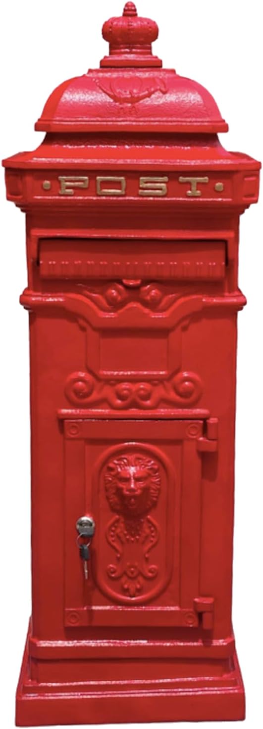 British Cast No Rust Aluminum Red Mailbox Post Box Replica 45 Pounds