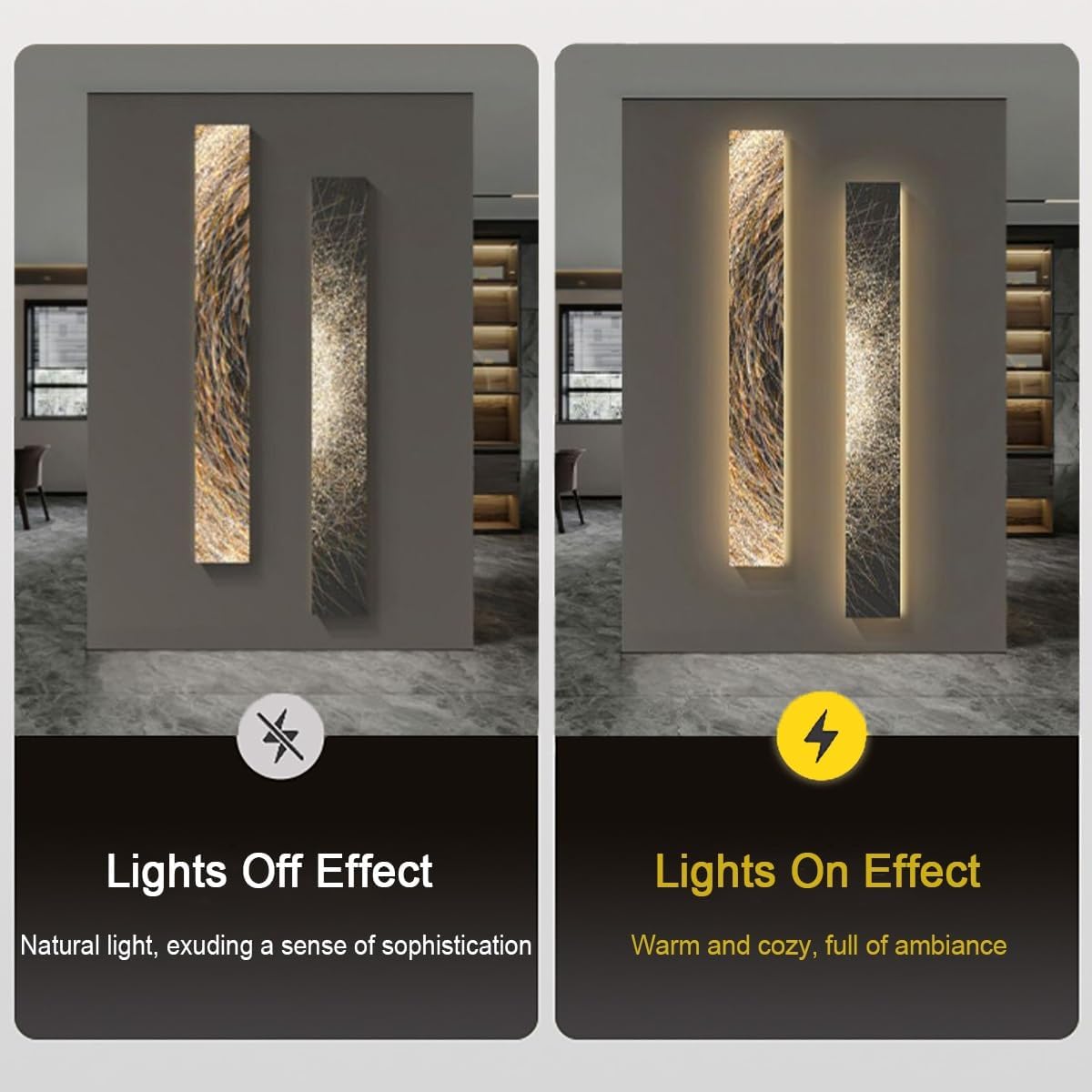 Wall Hanging Mural,Plug-in Power Supply Led Wall Art,Wall Lamp Interior Painting Decorative Strip Hanging Lamp,Living Room Lighting,for Home,Bedroom Decor(E)