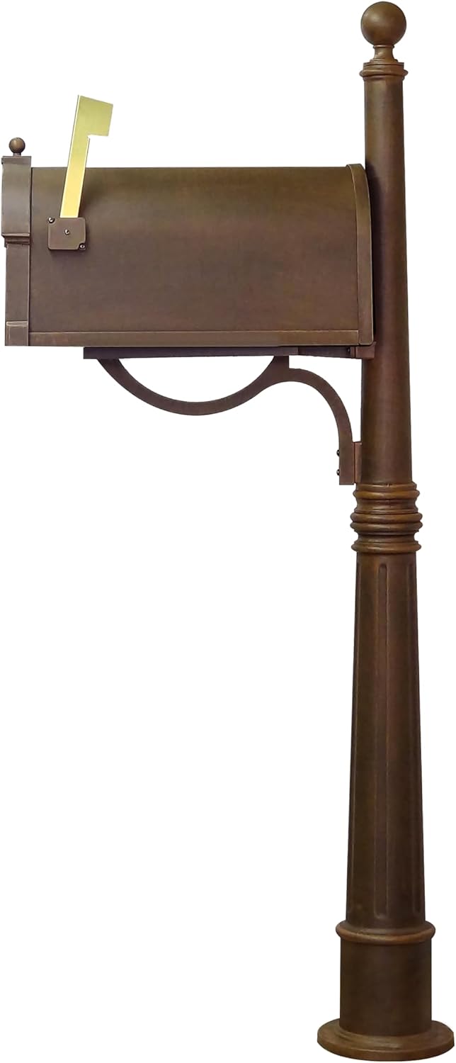 Special Lite Berkshire Curbside Mailbox with Aluminum Post - Copper Mailbox with Ashland Post - SCB-1015_SPK-600-CP