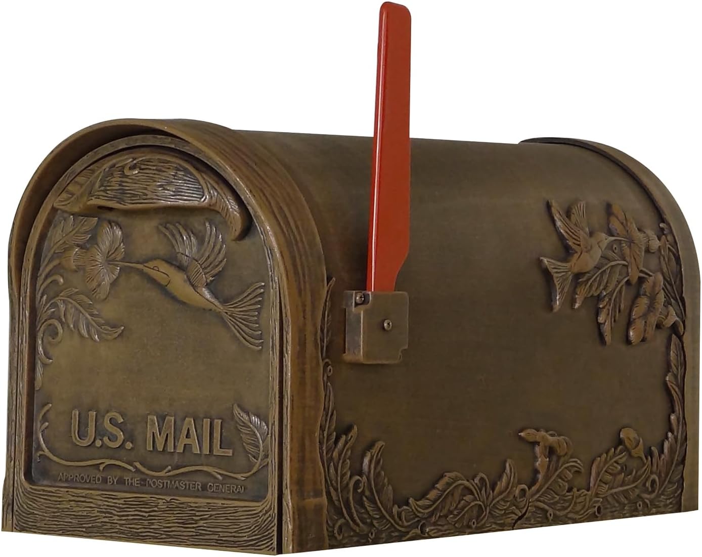 Special Lite Hummingbird Curbside Mailbox - Copper Aluminum Mailbox for Post Mount - SCB-1005-CP