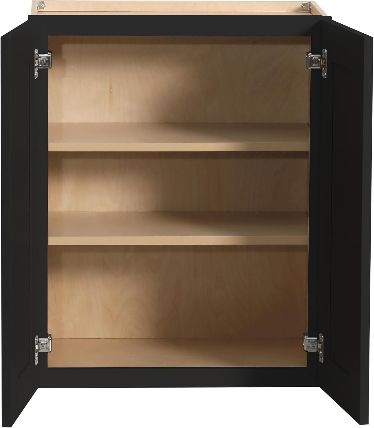 Solid Wood Wall-Mounted Medicine Cabinet, Kitchen Wall - Cabinet, Bathroom Cabinet Wall Mounted with Adjustable Shelves, 2 Doors Wall Calbinet (Charcoal Black, 30' W x 36' H x 12' D)
