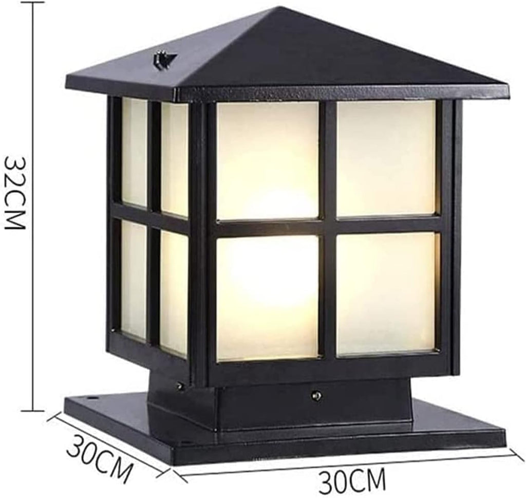 Courtyard Light Outdoor Floor Lamps Lantern Wood Mailbox Posts for Outside Columns and Pillars Frosted Glass Outdoor Post Lamp Lights Street Lamp Decor Light/Height: 52