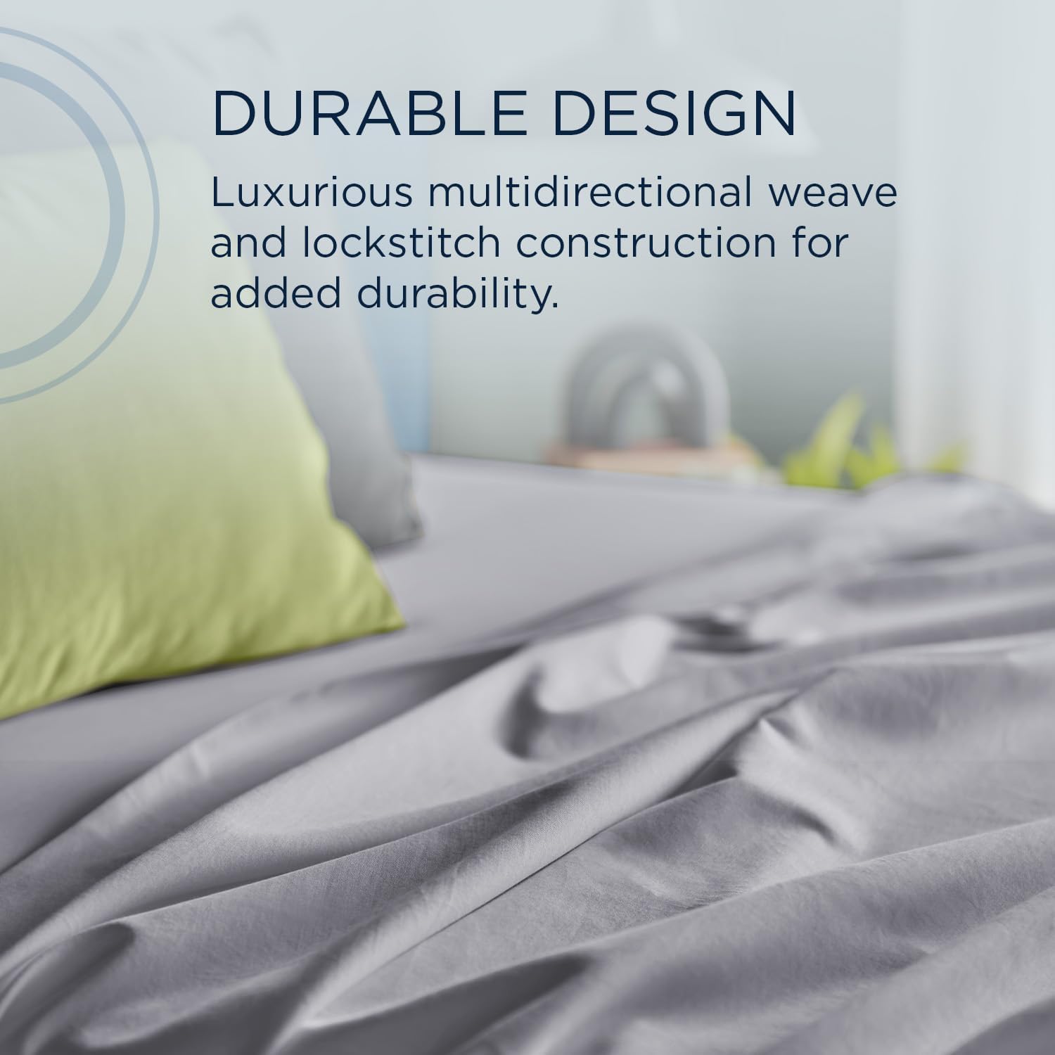 TEMPUR Luxe Egyptian Cotton Sheet Set Silver Mist - Twin