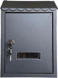 Mailbox Galvanized Steel Mailbox Modern Post Box with Sight Window Drop Box Rectangular Parcel Box with Key Wall Mounted Mail Boxes Domestic (Chocolate)