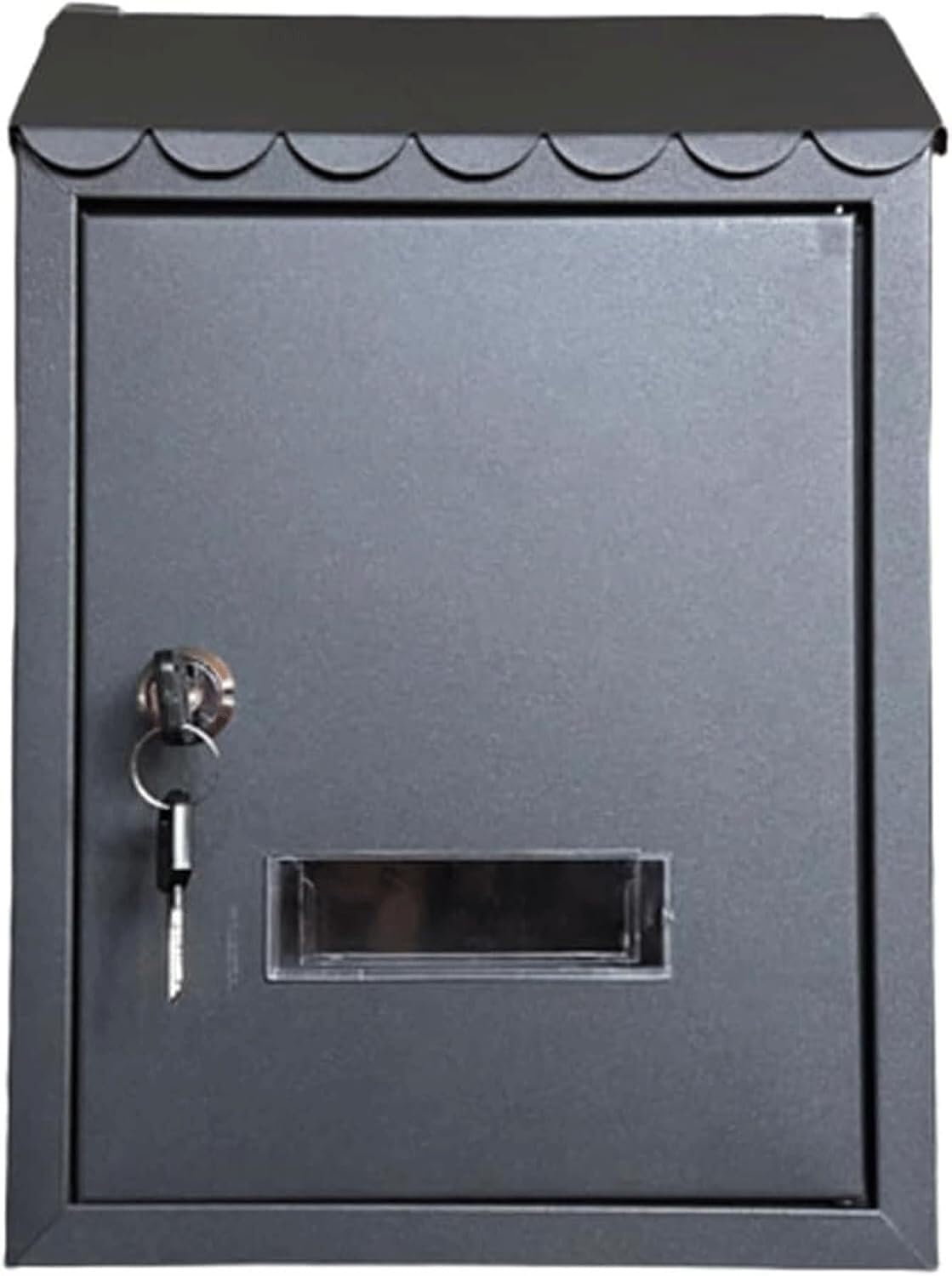 Mailbox Galvanized Steel Mailbox Modern Post Box with Sight Window Drop Box Rectangular Parcel Box with Key Wall Mounted Mail Boxes Domestic (Chocolate)