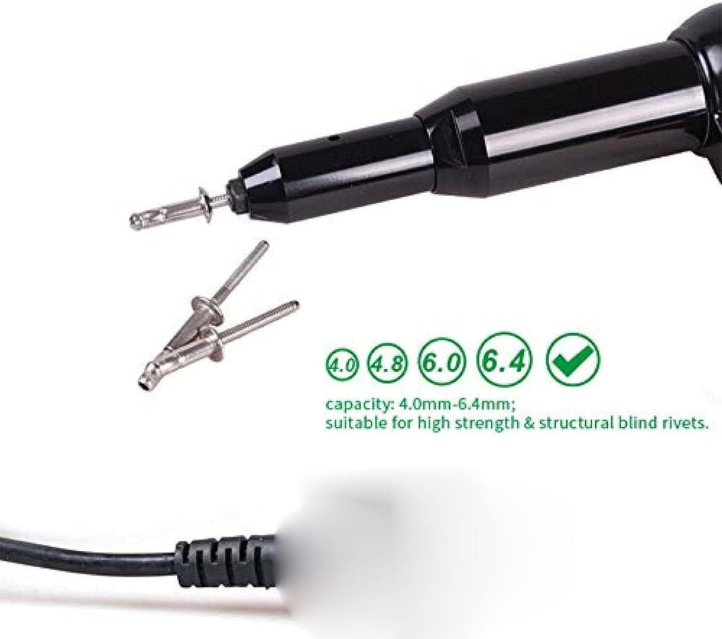Riveter Nut Setter Kit,6.4Mm Heavy Duty Electric Rivet Gun,220V/600W Electrical Blind Riveter Power Tool Riveting Tool,for Metal,Plastic&Leather