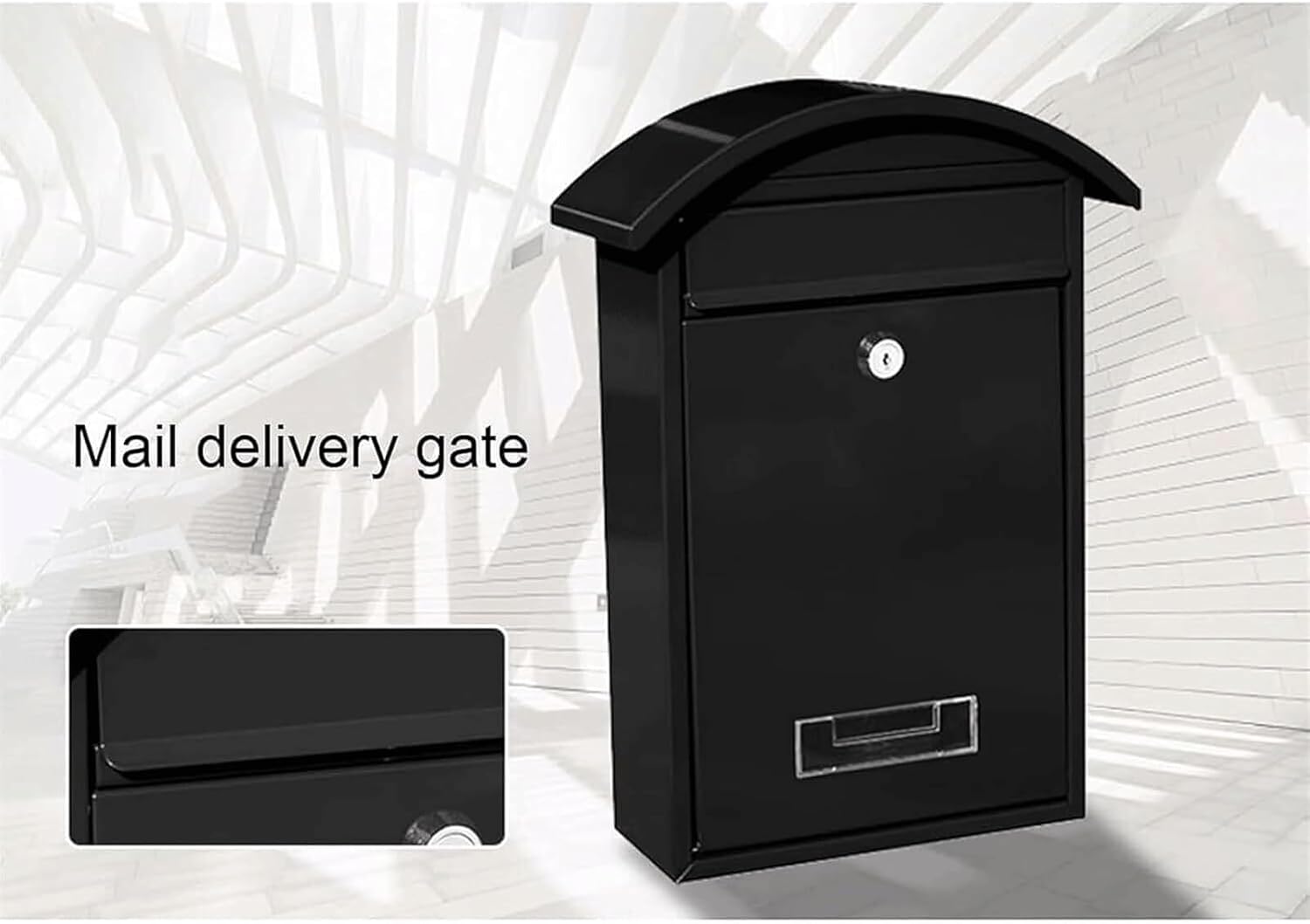 Wall Mounted Mailbox Metal Mailboxes with Key Lock Secure and Reliable Post Box Outdoor Front Door Letter Box Suggestion Box