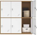MECOLOR-Steel Office Locker Cabinet with Keys, School and Home Storage Locker Organizer，Locker for Cloth and Toy Organizer,Living Room Boy and Girl Metal Storage Locker Cabinet (White, 6D)