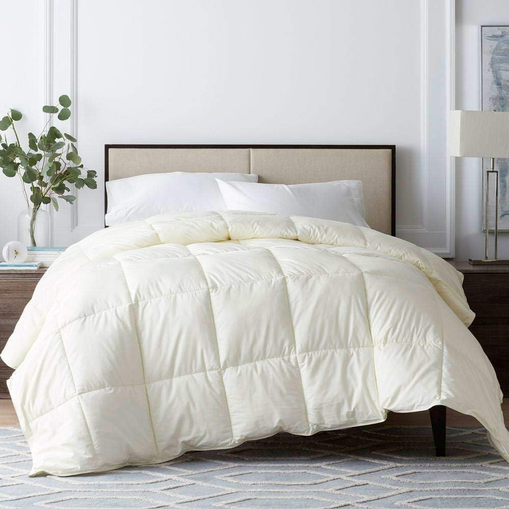Queen Comforter Set Egyptian Cotton 1000 Series Ivory 400 GSM Queen Size Comforter Set (Comforter + 2 Pillowcases) Comforter for Queen Size Bed
