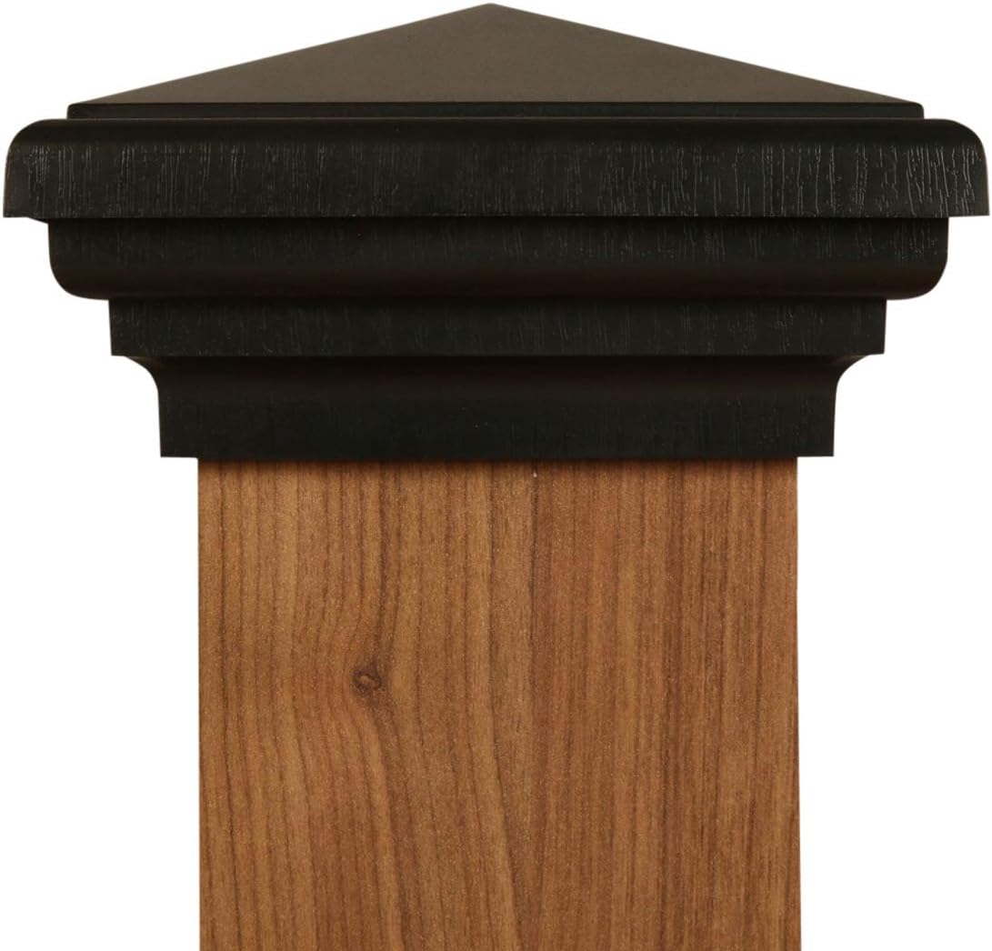 4x4 Black Post Caps (12pack) fits (3.5'x3.5' up to 3.75'x3.75') Post | Black Pyramid 4x4 Deck Post Cap Square Top for 4x4 Fences, Mailboxes & Decks, by Atlanta Post Caps…