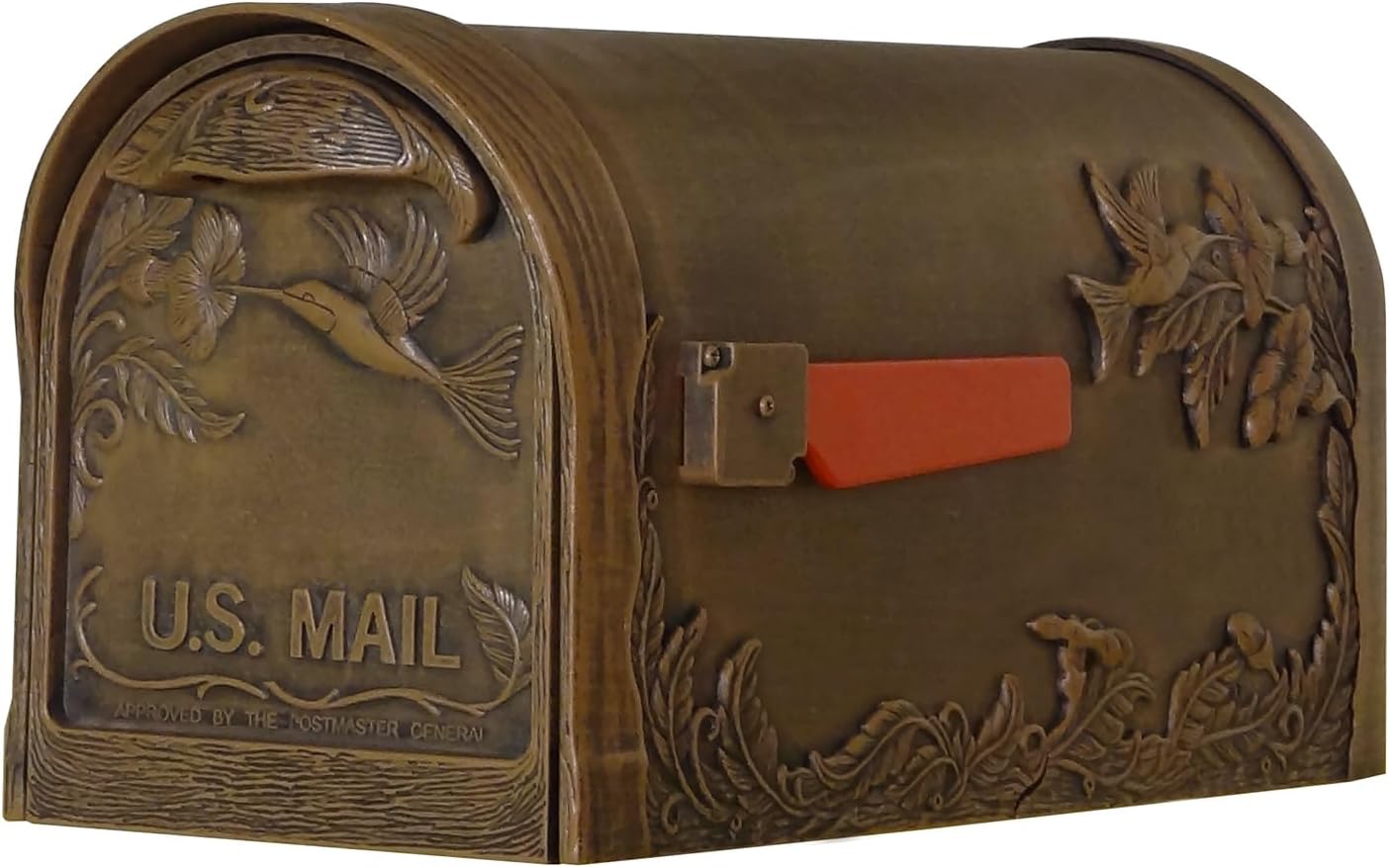 Special Lite Hummingbird Curbside Mailbox - Copper Aluminum Mailbox for Post Mount - SCB-1005-CP