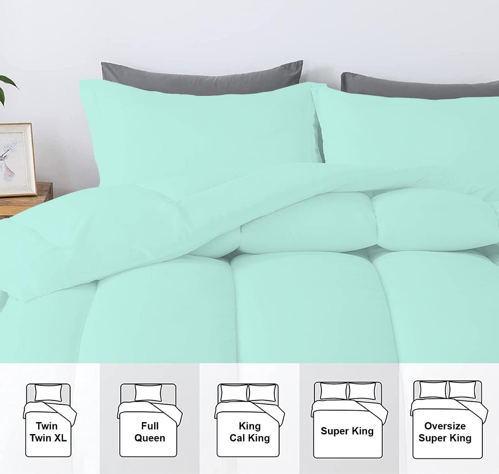 5 PC Straight Line Pattern Comforter Set Premium Super Soft 600 GSM All Season | 1000 Thread Count | 100% Egyptian Cotton ( Full/Queen Size, Aqua Blue Color)