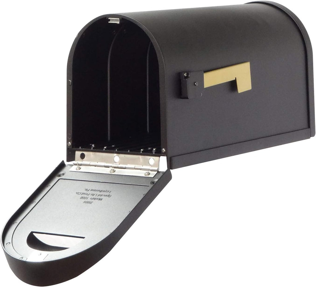 Special Lite Classic Curbside Mailbox with Ashley Front Single Mailbox Mounting Bracket - TC-ASH-FS-1008-BLK