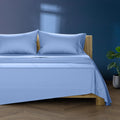 TEXAS LINEN CO. 100% Egyptian Cotton Split King Sheet Sets - Luxury 1000 Series Lonestar Lovin' Collection Split King Sheet Set (5 PC, Deep Blue), Cooling, 16' Deep Pocket Sateen Hotel Bed Sheets