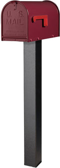 Janzer Post with Mailbox (Black Post with Burgundy Mailbox)