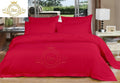 Crown Collection Hotel Beddings 600-Thread-Count 100% Egyptian Cotton 4 Piece Sheet Set Fit Upto 12' Deep Pocket Queen Size All Around Elastic Fit Damask Striped, Hot Pink
