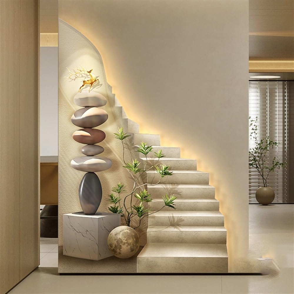 LED Wall Hanging Mural, Plug-in Power Supply Wall Art Decor, 3D Relief LED Decorative Painting, Landscape Wall Sculptures for Living Room Entrance Study Office(E,19.7x27.5in/50x70cm)