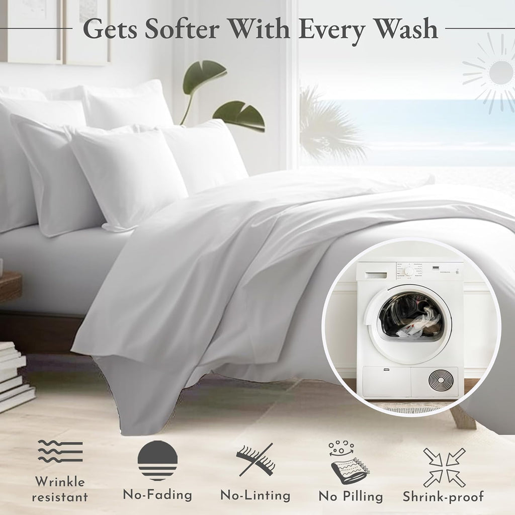Rv Short Queen Size Sheet Set - 4 Piece - Bed Sheets- Easy- Fits 18' Deep Pocket Bedsheet 850-Thread Count 100% Egyptian Cotton (Rv Short Queen - 60' X 75'- Ivory Solid)