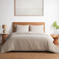 DAPU 100% Linen Duvet Cover, Pure Natural French Flax Linen with Corner Ties&Zipper Closure Soft Breathable Durable for Hot Sleepers 1 Duvet Cover 2 Pillowcases(Natural Linen, California King)