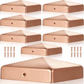 Tandefio 8 Pcs 6x6'' Solid Copper Post Caps Fence Pyramid Decking Caps with Screw for Metal Wood Cedar Fence Deck Corridors Mailbox Posts End Cover