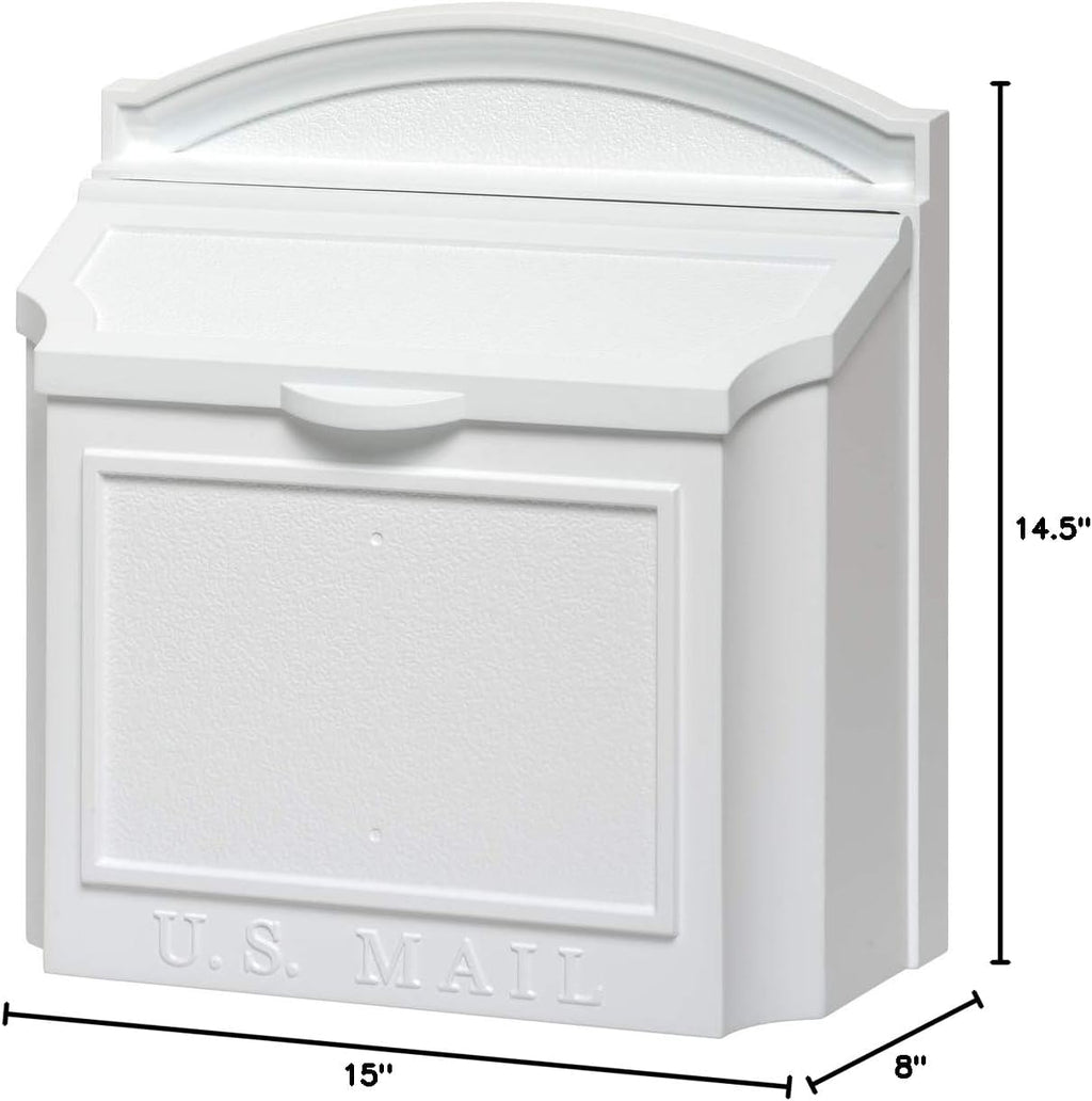 Whitehall Products Locking Wall Mounted Large Mailbox (White)