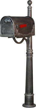 Special Lite Floral Curbside Mailbox with Ashland Post - Swedish Silver Mailbox with Aluminum Post - SCF-1003_SPK-600-SW