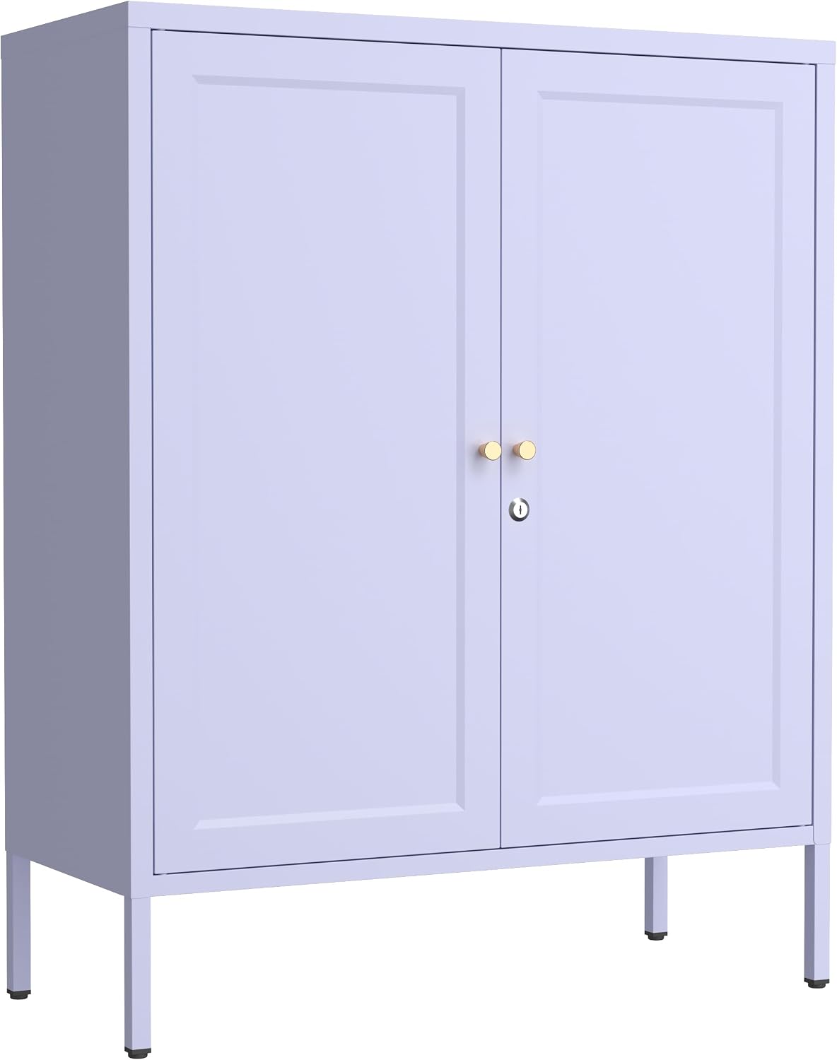 Lockable Metal Storage Cabinet Double Door Metal Cabinet Home Decor Cabinet with Adjustable Shelves Coffee Bar Cabinet Suitable for Living Room and Dining room Purple 13.8' D x 31.5' W x 36' H