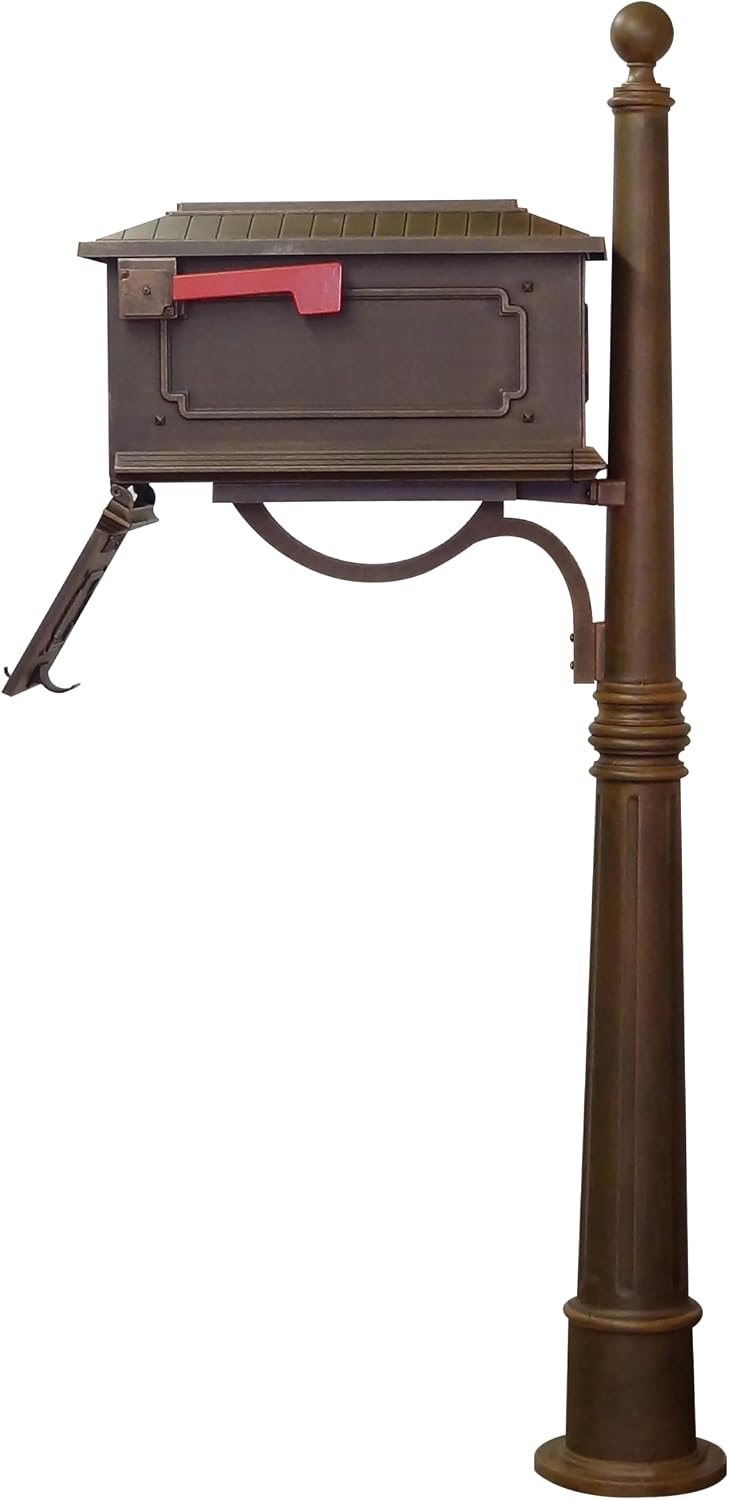 Special Lite Kingston Curbside Mailbox with Ashland Post - Copper Mailbox with Aluminum Post - SCK-1017_SPK-600-CP