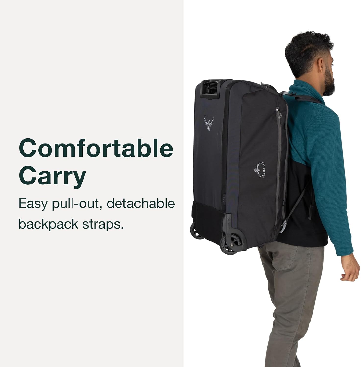 Osprey Daylite 85L Wheeled Collapsible Travel Duffel Bag - Lightweight Rolling Suitcase, Blue Spikemoss/Alkaline