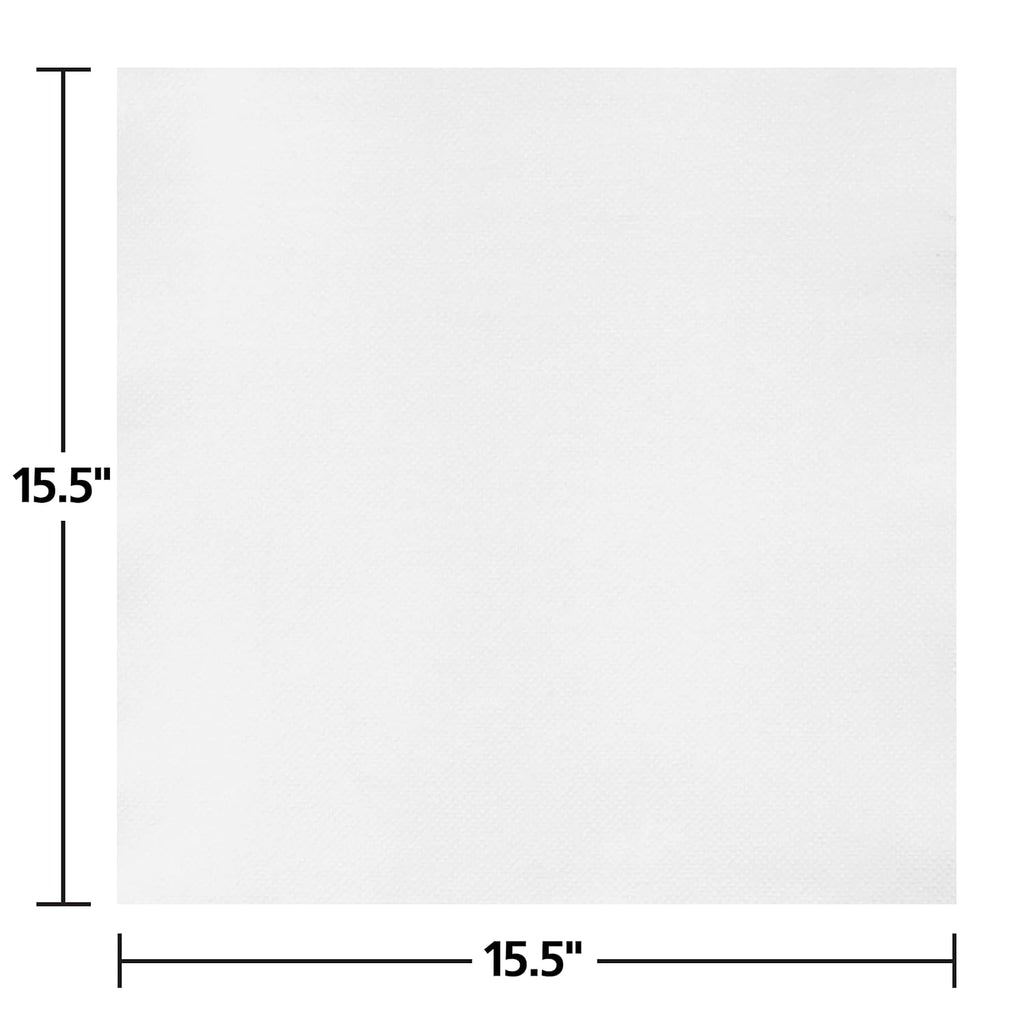 Hoffmaster 15.5' x 15.5' FashnPoint White Dinner Napkins Flat Pack 1000 ct.