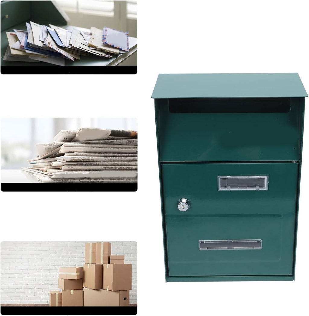 Tofficu 2pcs Large Wall Mount Mailbox Cast Aluminum Modern Design Secure Letter Box Sturdy and Durable