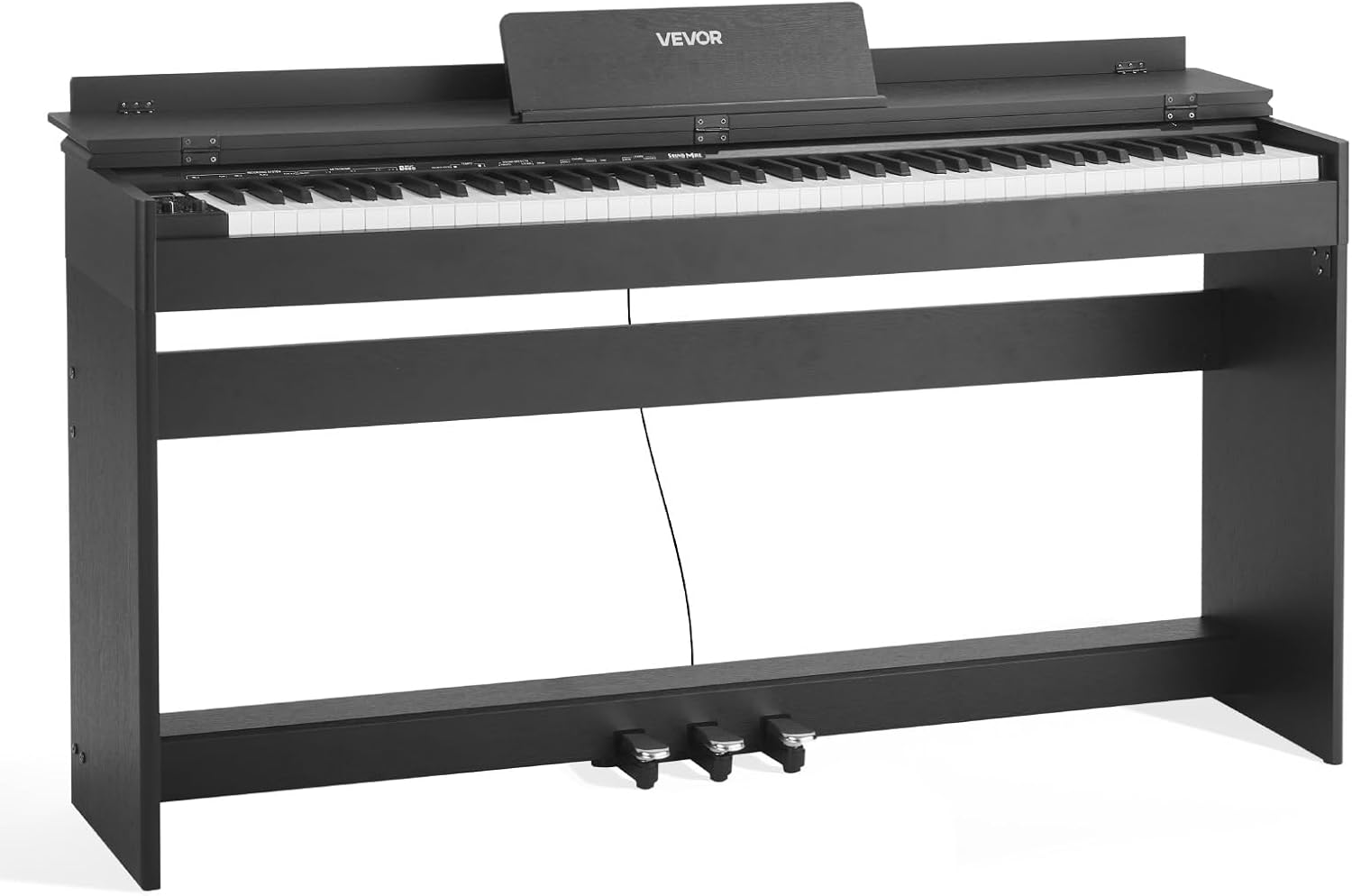 VEVOR Weighted Digital Piano, 88 Keys Fully Weighted, Electric Piano Keyboard with Furniture Stand, Power Adapter, Triple Pedal, 680 Tones, Support Wireless Connection, with Headphones, for Beginners