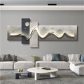Sichabeixc Modern Wall Art Decor, Artwork for Walls with LED Lights, Plug-in Power Supply Wall Painting, Home Decoration for Living Room, Bedroom, Office(E,59.1 * 24.4IN)