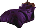 Soft 1000 TC Goose Down Alternative Egyptian Cotton Comforter Set (Comforter + 2 Pillow Cases) 400 GSM Over-Size Queen Egg Plant 98'' x 98''