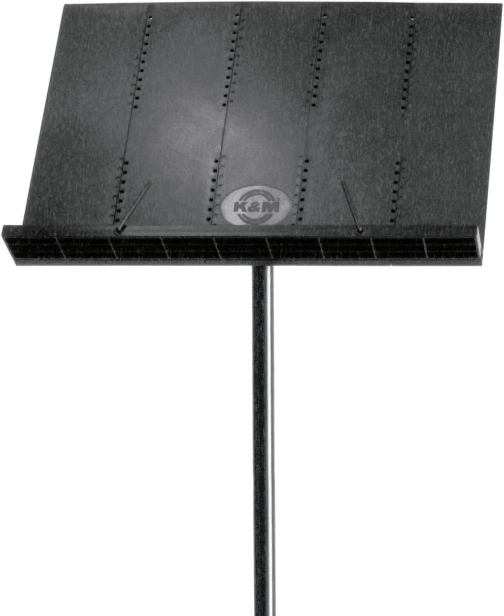 K&M Konig & Meyer 12120.000.55 Orchestra Music Stand | Collapsible Desk Holder For Music Sheets Or Book | Sturdy Tripod Base | 2pc Folding Design | Bag Included | Portable | German Made | Black